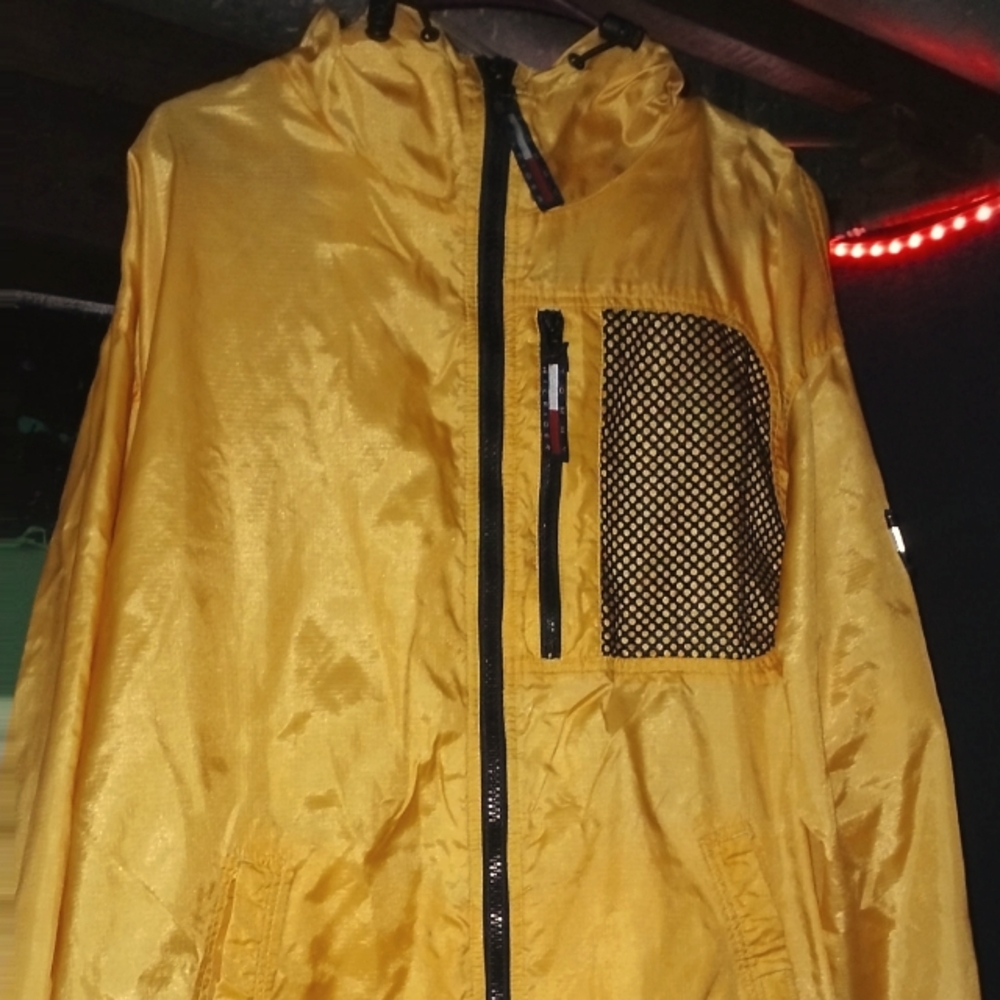 90's tommy hillfiger yellow windbreaker